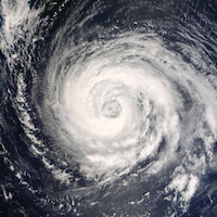 Satellite image of typhoon